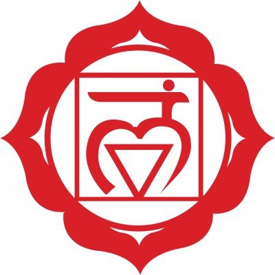 Ilustración del Chakra Raíz (Muladhara), símbolo de seguridad y conexión con la Tierra