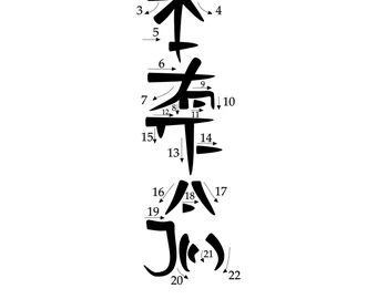 Gráfico del símbolo Hon Sha Ze Sho Nen, empleado para la sanación a distancia y conexión espiritual en Reiki