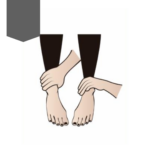 Posición de las manos en los pies, reiki